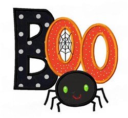 Boo spider Halloween applique embroidery digitizing design