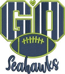 Go Seahawks football applique embroidery digitizing sample
