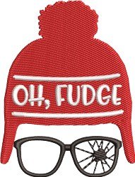 Oh Fudge beanie cap and hat embroidery digitizing design