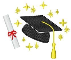 Graduation cap and diploma cap and hat embroidery digitizing design
