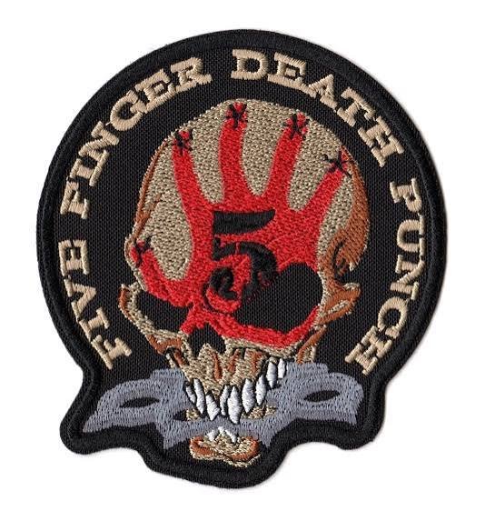 Five Finger Death Punch skull patch embroidery punching and digitizing sample