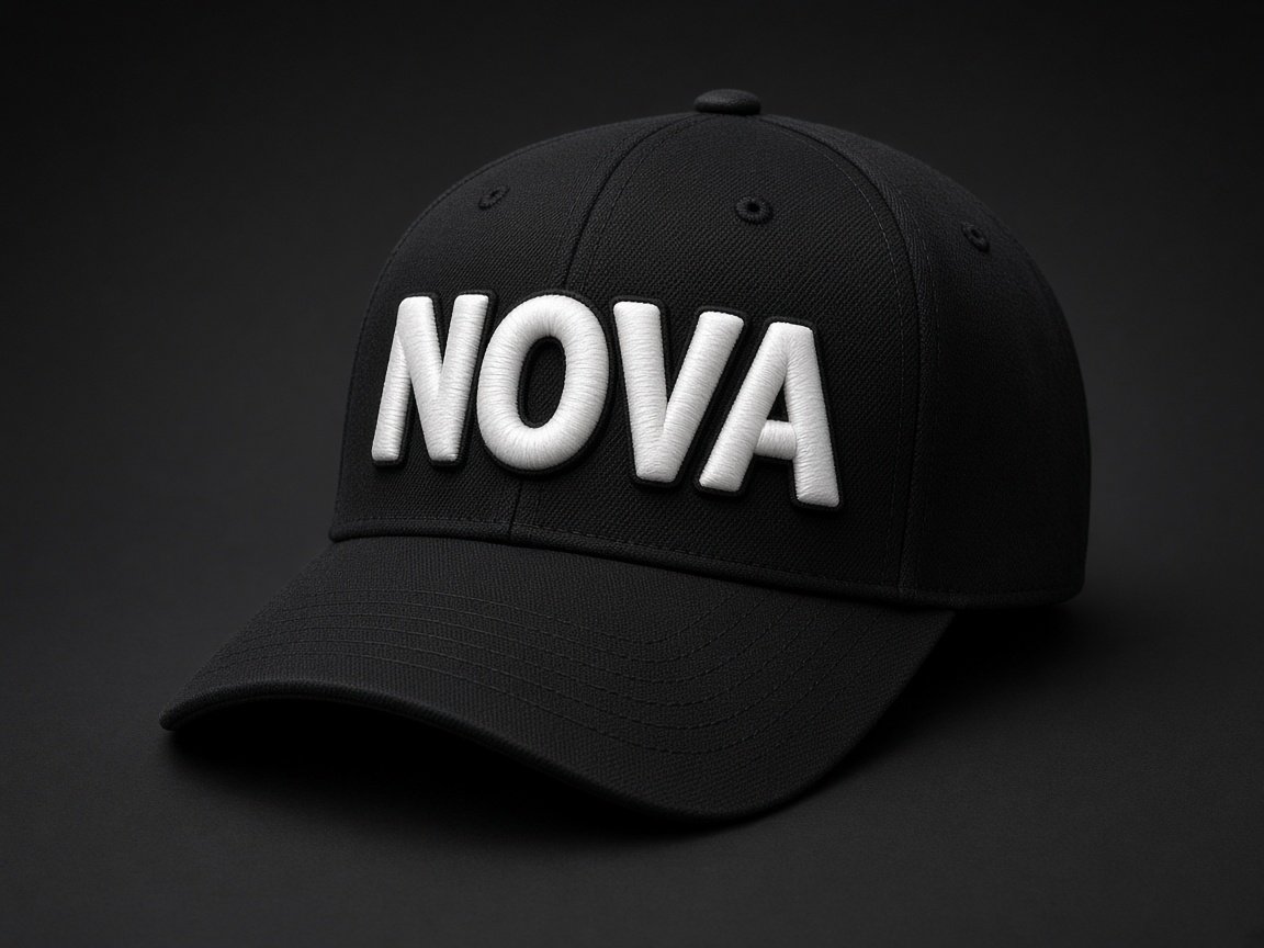 3D puff block letters on a black structured cap