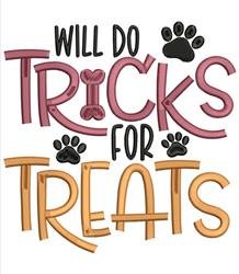 Will Do Tricks for Treats small lettering embroidery digitizing design