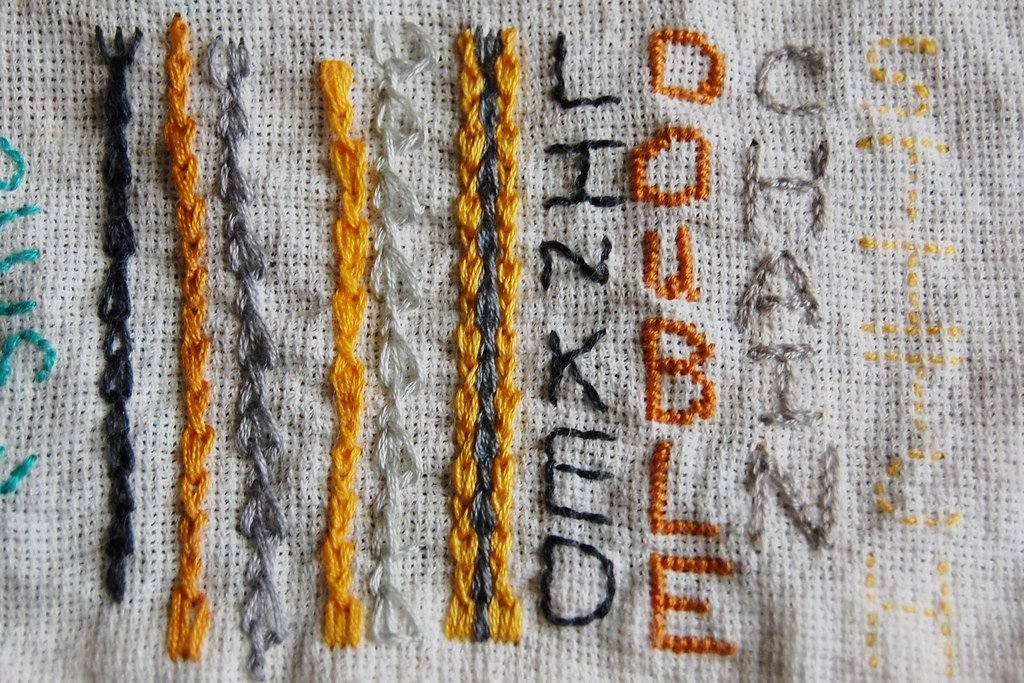 Double chain stitch sample for custom embroidery digitizing