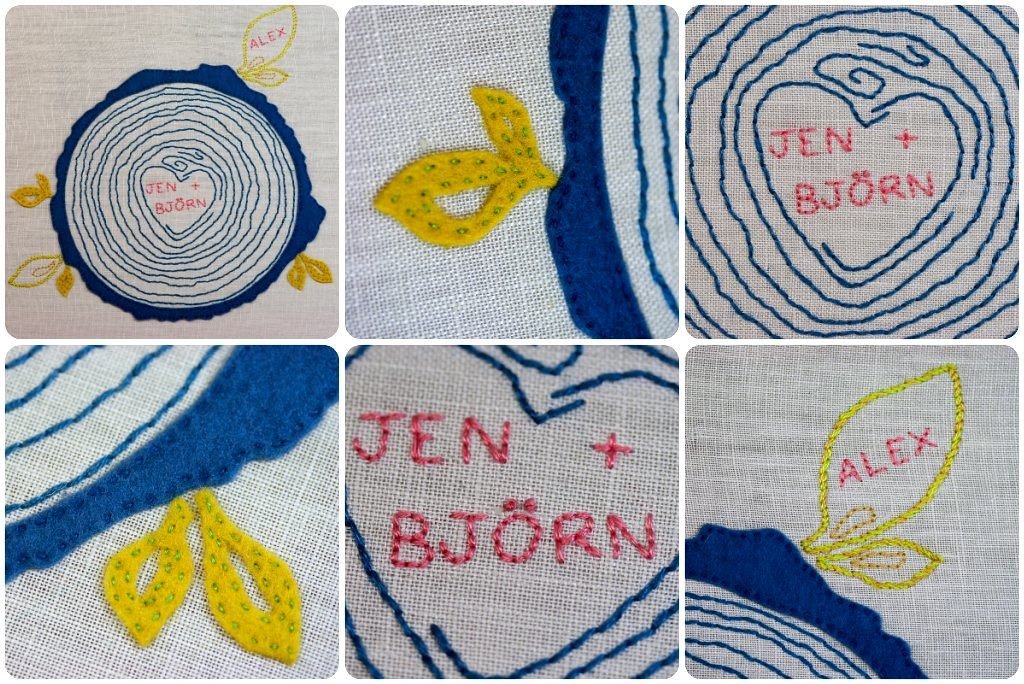Family tree embroidery on cloth for custom apparel digitizing