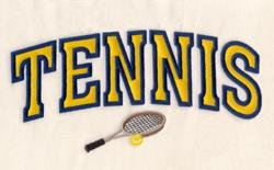 Tennis lettering jacket back embroidery digitizing design