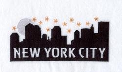 New York City skyline jacket back embroidery digitizing sample