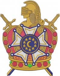 Knight helmet crest jacket back embroidery digitizing design