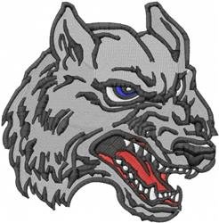 Snarling wolf head jacket back embroidery digitizing design