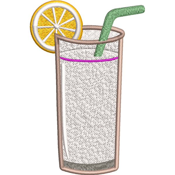 Lemonade glass left chest embroidery digitizing design