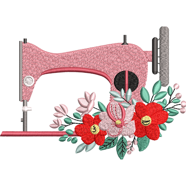 Floral sewing machine left chest embroidery digitizing sample