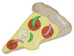 Pizza slice left chest embroidery digitizing sample