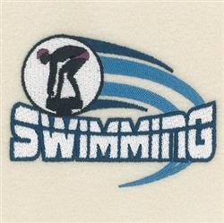 Swimming lettering left chest embroidery digitizing design
