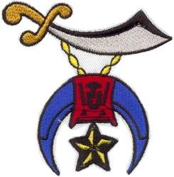 Crescent medal and star left chest embroidery digitizing sample