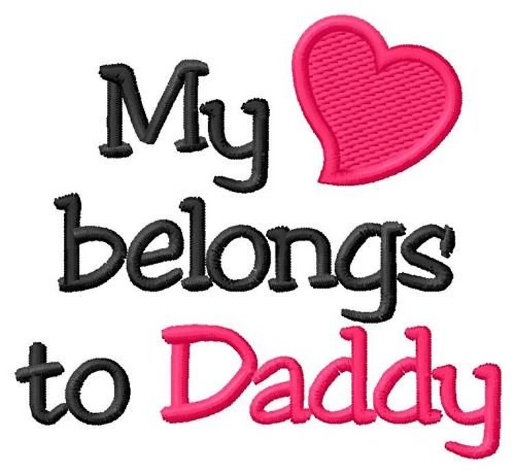 My Heart Belongs to Daddy small lettering embroidery digitizing design