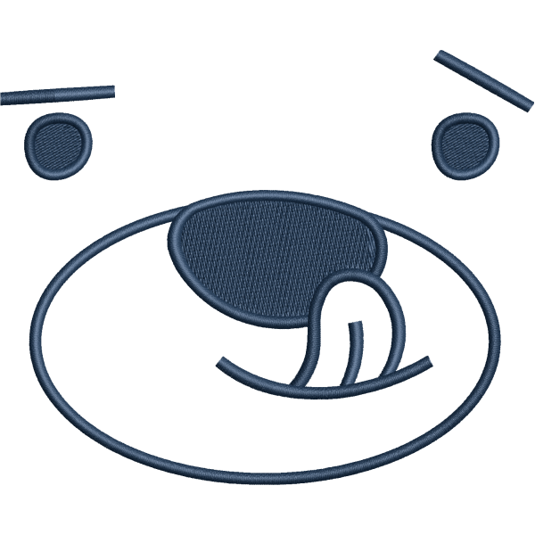 Bear face outline logo embroidery digitizing sample