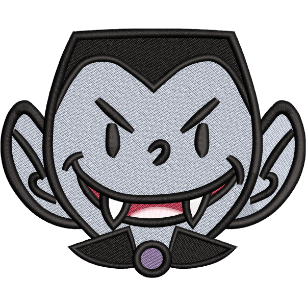 Cartoon vampire logo embroidery digitizing design