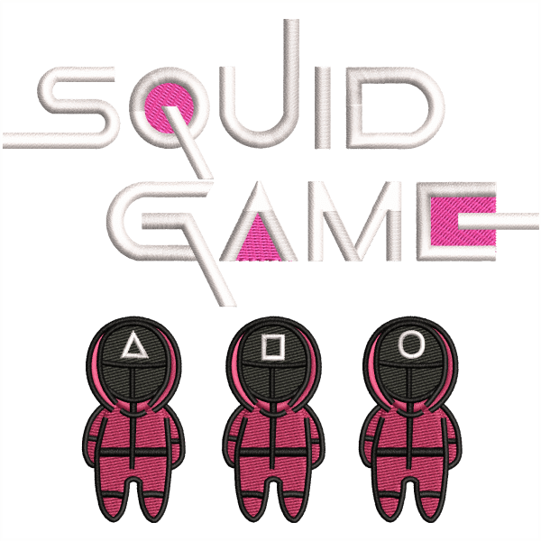 Squid Game logo embroidery digitizing design