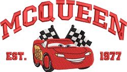 McQueen race car logo embroidery digitizing sample