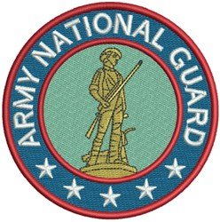 Army National Guard statue patch embroidery digitizing sample