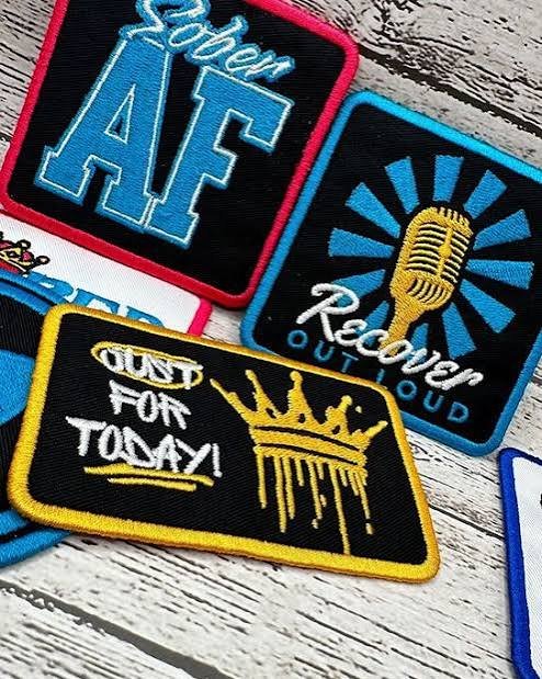 Sober AF and Recover Out Loud patch embroidery digitizing designs