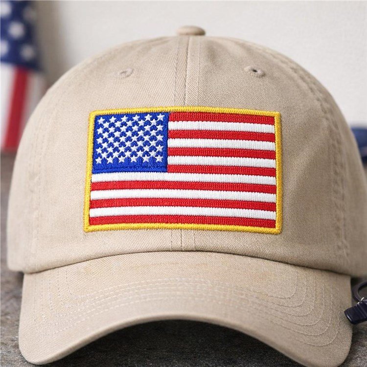 American flag cap patch embroidery digitizing design