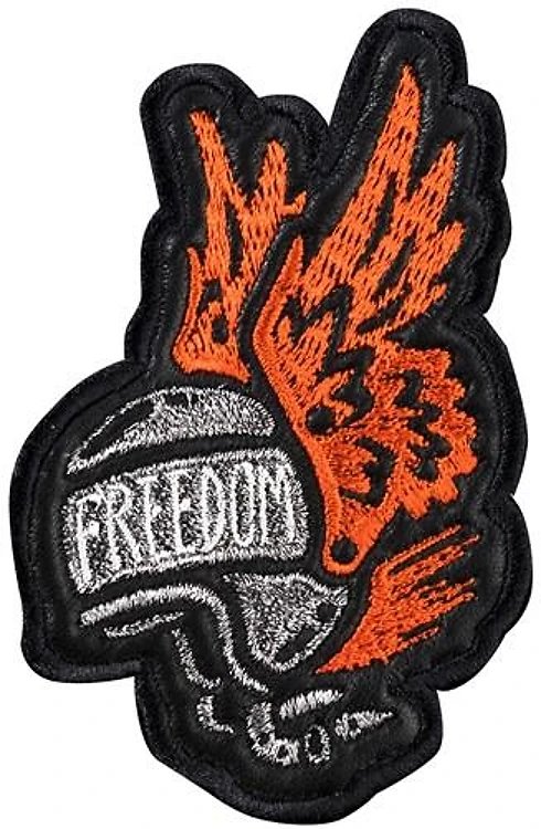 Freedom helmet flame patch embroidery digitizing sample
