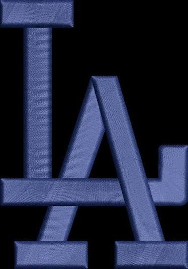 LA block letters 3D puff embroidery digitizing sample