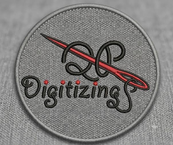 Needle and script digitizing logo sleeve embroidery digitizing sample